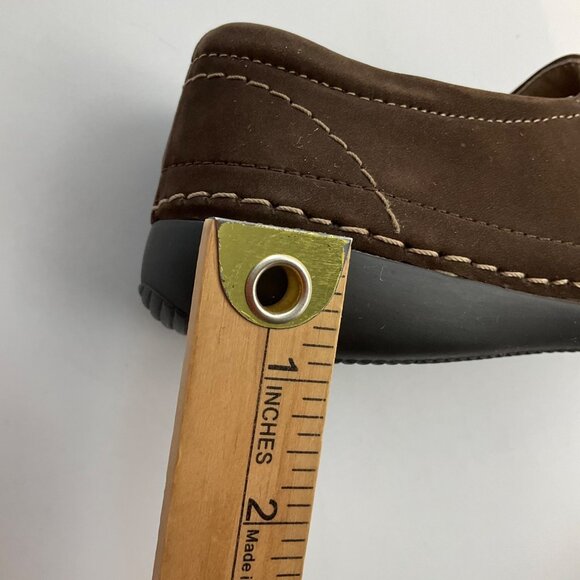 Vionic 5 Orthaheel Tech Leather Brown Slip-On Shoes Addison Moccassin Sneakers - Picture 11 of 14